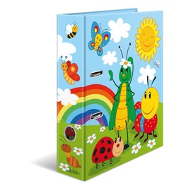 Herma 19819 Learning Folder, DIN A4, Frieda and Friends, 7 cm Wide, Sturdy Cardboard, Coloured Exterior and Interior Print in High-Quality Design, Ring Binder, File Folder, Lever Arch File, Motif Folder