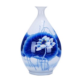 Jarrones de cerámica de Loto clásico de Alta Calidad para la decoración del hogar, Boda, Sala de Estar, Dormitorio, Mesa de Oficina, jarrones de Flores