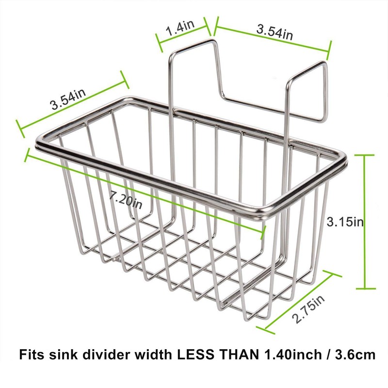 JIANYI Kitchen Sponge Holder, Stainless Steel Sink Caddy Organizer, Rustproof