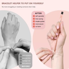 ChangWanna Bracelet Helper Tool Hook - Pretty Bracelet Helper to Put on Yourself, Easy Jewelry Wearing Tool Aid Assistance, Metal Bracelet Buddy Fastening Helper Fastener Necklace Clasp Helper Elderly