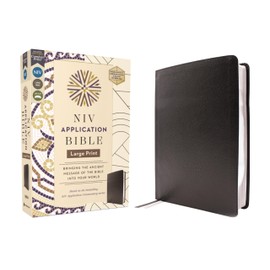 NIV Application Bible, Large Print, European Bonded Leather, Black, Red Letter, Comfort Print: Bringing the Ancient Message of the Bible into Your World (NIV Application Commentary Resources)