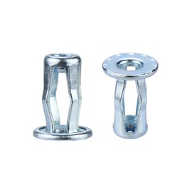 25 Packs 10-24 Rivet Nuts, Zinc-Plated Jack Nut, Insert Petal Nuts, Flat Head Threaded Expansion Nuts, Fasteners Dowels for Hollow Wall Iron Skin Thin Soft Wall