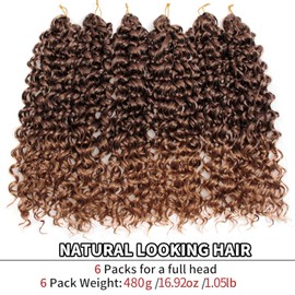 QRHSUKA Curly Crochet Hair GoGo Curl Crochet hair for Women Deep Wave Braiding hair,Synthetic Bohemian Crochet Braid Water Wave Crochet hair Extensions (18 inch(Pack of 6), T33/27)
