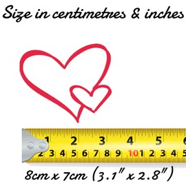 Love Heart Scribble Stickers - Scrapbook Stickers - Laptop Stickers - Cute Stickers - I Love You Gifts - Heart Stickers - Phone Stickers - Love Gifts for Her (8cm x 7cm, Red)