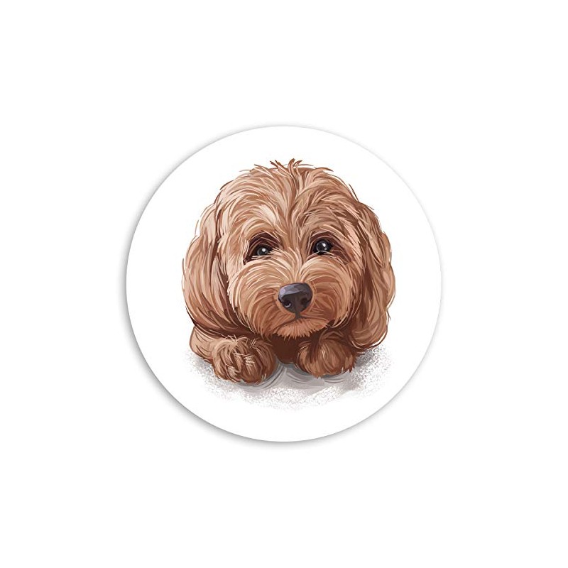 2 x 10cm Cute Cockapoo Puppy Vinyl Stickers - Dog