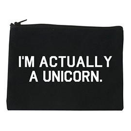 Im Actually A Unicorn Cosmetic Makeup Bag Black Large