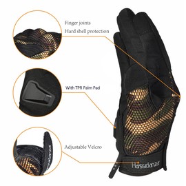 Harssidanzar SM060EU Men's Motorcycling Gloves with Touchscreen Breathable Mesh Features for Motocross Dirt Bike and Racing SM060EU, Camouflage Green, Size S