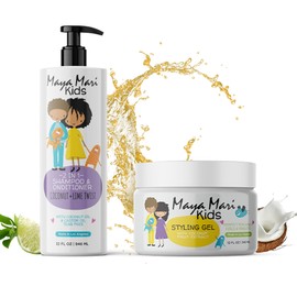 Maya Mari Kids 2in1 Shampoo + Conditioner with Tear-Free Formula and Bonus Hair Gel - Perfect for Kids Daily Hair Care Routines for both boys and girls.