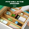 ROYAL CRAFT WOOD Bamboo Kitchen Drawer Organizer - Utensil Drawer