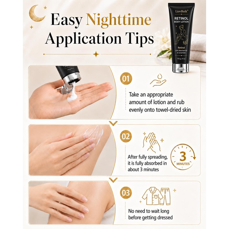 Retinol Body Lotion, Niacinamide & Ceramides for Smooth Firm Skin.L
