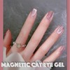 Hebterrka Cat Eyes Press On Nails Medium False Nails Square
