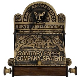 English Sanitary London Toilet Paper Holder in Antique Highlighted Bronze