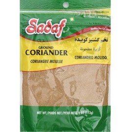 Sadaf Coriander Seeds Ground - Coriander Seeds Powder for Cooking and Food Flavoring - Mediterranean Cuisine - Semilla de Cilantro - Kosher - 4 Oz Resealable Bag