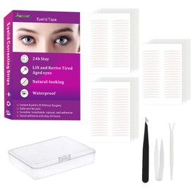 Jeanssar 600Pcs Double Eyelid Tape Natural Eye Stickers Portable Eyelid Correction Strips Self-Adhesive Breathable Double Eyelid Lift Strip for Droopy Hooded Mono-eyelids