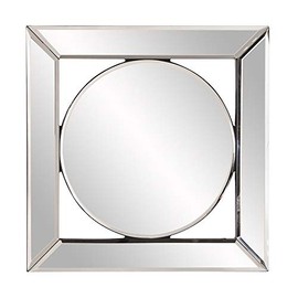 Howard Elliott Lula Square Hanging Accent Wall Mirror, Mirrored Frame, 12 x 12 Inch