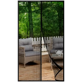 Magnetic Screen Door Fits Door Size 38" x 82", Actual Screen Size 40" x 83", Screen Door Mesh,Door Screen Magnetic Closure for Patio Door Enjoy Air Fresh-Black