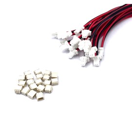 20 Sets Mini Micro JST SH 1.0mm Pitch 2-Pin Female Connector and Male Plug with 28AWG 150mm Wire Cable for LED Strips RC Toys PCB Household Appliances