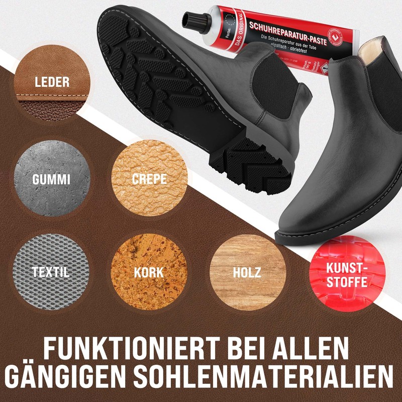 Langlauf shoe supplies repair paste for shoes and sole repair.