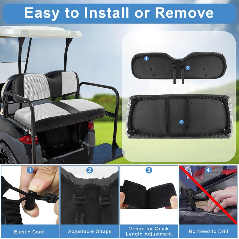 MOSNAI Golf Cart Rear Seat Covers for EZGO Club Car