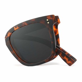 Cyxus P1577 Folding Sunglasses, Polarized Lenses, UV Protection, Small Face Effect, Ultra Lightweight, For Fishing, Driving, Climbing, Sports, Fashionable, Tortoise