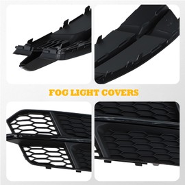 Jecoupoon Pair Fog Light Cover Compatible with S6 A6 Sedan S line 2016-2018