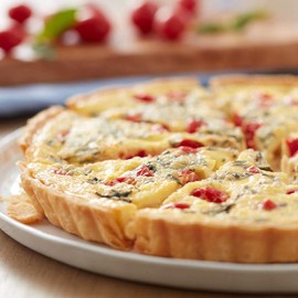 LATRAT Tart Tin Quiche Mould 28 cm Quiche Tart Pan with Lifting Base Good Non-Stick Coating Removable Lifting Base