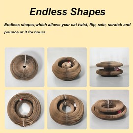 Comasua Kitten Curl Toy,Magic Organ Cat Toy,Kitten Kurls Cat Toys,Magic Organ Cats Scratcher Board,Foldable Recyclable Accordion Toys with Ball for Indoor Cats(1pc)