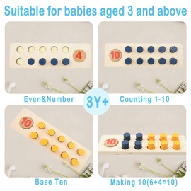 AolKee Counting Blocks, Number Blocks Toy for Children, Aged 3, 4, 5, 6, Math Games for 5 Years, Wooden Toddler Toy, Toddler Learning Toy for Home School