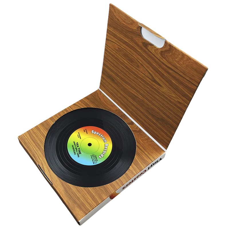 Dooppa 6PCS Coasters Retro Vinyl CD Record Coaster Classic Music