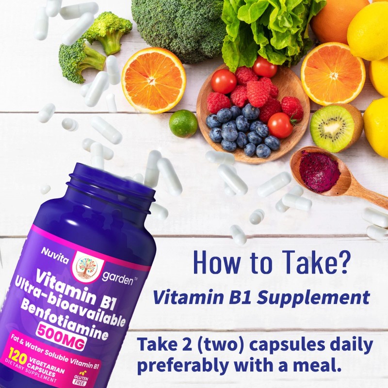 NuvitaGarden 2 Pack Benfotiamine 750mg + 500mg Couple, Vitamin B1