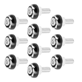 10pcs 6mm Metal Motorcycle License Plate Frame Bolt Screw Fastener Black 1996-2023