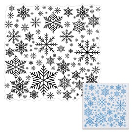 Christmas Snow Clear Stamps for Card Making Decoration and Scrapbooking Supplies, Xmas Snowflake Background Transparent Rubber Stamps for Christmas New Year Paper Card Photo Album Crafting Supplies