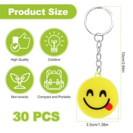 UTOCLEC Children's Keyrings, Pack of 30 Mini Emoji Pendants, Party Bag Children's Birthday, Party Bag Gift for Children Party, Birthday Party