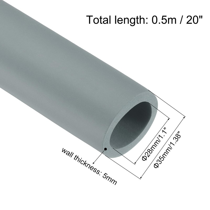 sourcing map Pipe Insulation Foam Tube Lagging Insulation Pipe 28mm(1