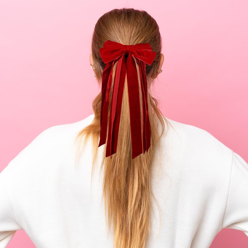 Velvet Elastic Hair Tie Long Velvet Ribbon Bowknot Headwear Fall