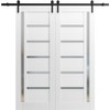SARTODOORS Sliding Double Barn Doors | Quadro 4088 White Silk