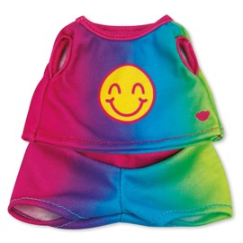 Casdon Build-A-Bear Workshop Rainbow Smiley Clothes Pack | 4 Mix-and-Match Outfits for Furry Friends | Includes Pyjamas, Cute Hoodies & Summer Styles | Dress-Up Toy Clothes for Kids Aged 3+