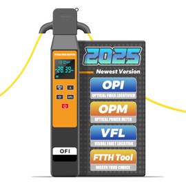 YGGYM Optical Fiber Identifier with 4 in 1 Detecting Metal Clamp,FTTH Tool with 10mW VFL and Optical Power Meter for 50um/900um/2mm/3mm Optical Fiber