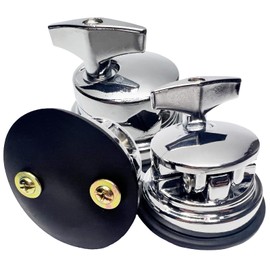 Tceapoo 3pcs Floor Tom Drum Leg Bracket Mount, Drum Holder Base Plate Rack Clamp, Tom Drum Holder Bracket Alloy Base for Tom Drum Musical Instrument Accessory