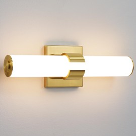 AIJIASI Gold Light Fixtures - 16 Inch Modern Bathroom Vanity Light 15W LED Dimmable Sconce With Acrylic Shade, Indoor Lights Over Mirror 3000K