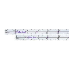 The Quilted Bear Quilter's Quarter Multipack - Transparent Acrylic Non Slip Quarter Inch Quilting, Patchwork & Sewing Rulers with ¼", ½", and 1" Markings (8 inch & 12 inch)
