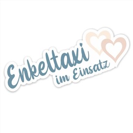 folien-zentrum - Enkeltaxi im Einsatz Car Sticker 16 x 5.5 cm High-Quality Sticker Grandparents Kids Baby Funny Cute 37 Pacifier Heart Footprint Foot Tuning Foil Decal Grandma in Use