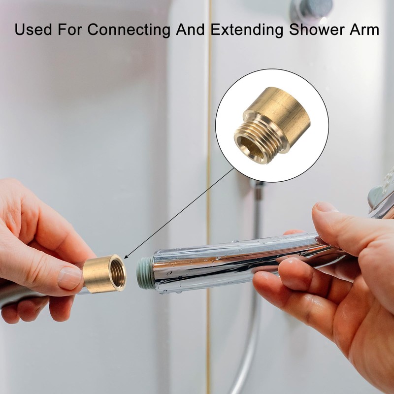 uxcell 2 Pcs Shower Head Extension Arm 20mm Length Brass