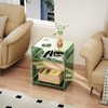 Acrylic End Table Record Player Table with Storage Shelf Clear