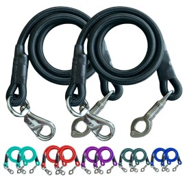 Majestic Ally Pack of 2, Bungee Trailer Tie for Horse Haulage with Panic Snap - Hunter Green