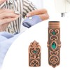Vintage Needle Case Set Rhinestone Carved Pattern Fashionable Sewing Needles