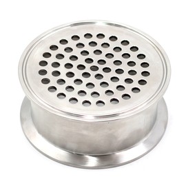 HFS(R) 3" Tri Clamp Filter Plate with 6mm Pore Hole, Bottom Weld, Stainless Steel 304, High Pressure Sanitary Fitting