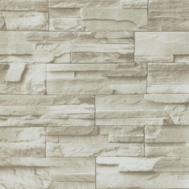 practicalWs 17.7" x 118" Beige Brick Peel and Stick Wallpaper, Removable Waterproof PVC Self-Adhesive Faux Stone Wall Paper, Rock Contact Paper for Kitchen Bedroom Living Room Wall Decals