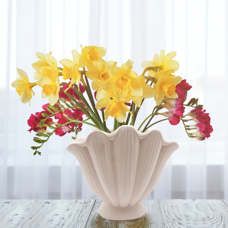 Shell Ceramic Vase Dried Flowers Handmade Vases for Home Decoration