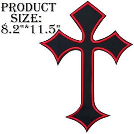 SOYCEV Cross Patches Iron on Cross Patches Cross Applique Patch Cross Embroideryfor Patches Cloth Patches DIY Sew on Cross Patch (8.2"×11.5" (1pcs))